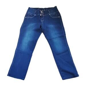 Tush Push Jeans Size 16 Dark Denim Dressy Gems Buttons